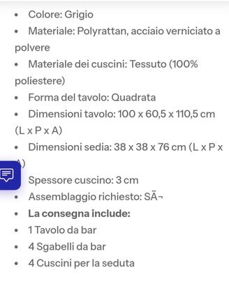 SET BAR ALTO DS ESTERNO CON SGABELLI IN RATTAN