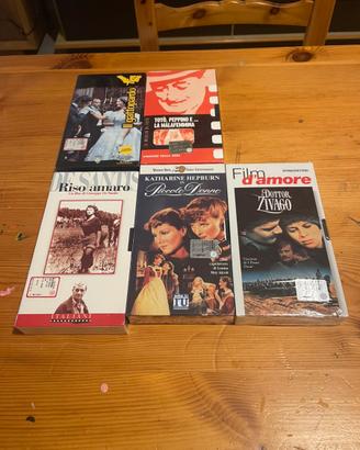 5 cassette VHS originali cinema italiano