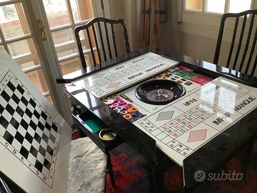Tavolo  da gioco completo di roulette e fiches