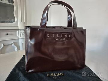 Borsa  Celine Paris Tote Bag in pelle lucida bord