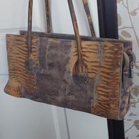 borsa in pelle effetto jeans 