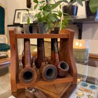 Set 6 Pipe Vintage + Porta Pipe in Legno (Denmark)