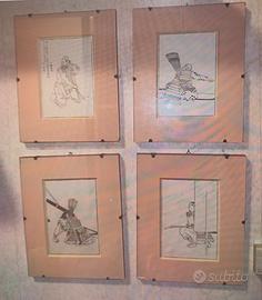 Stampe giapponesi raffiguranti scene con  samurai