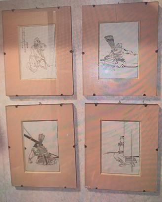 Stampe giapponesi raffiguranti scene con  samurai