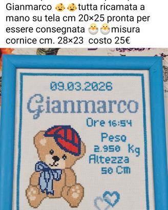 fiocchi nascita, cornice bimbo