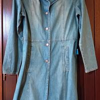 Giacca lunga in denim jeans con bottoni Kocca S