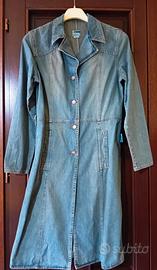 Giacca lunga in denim jeans con bottoni Kocca S