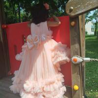 Abito lungo pakistano con strascico – color pesca