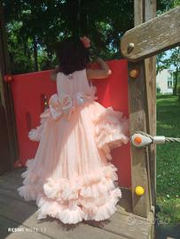 Abito lungo pakistano con strascico – color pesca