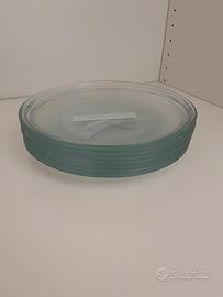 Sei piatti piani in vetro. Nuovo. Ikea.