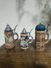 Boccali in ceramica coperchio in peltro