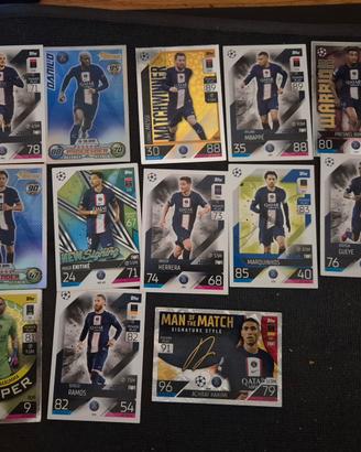 Lotto 13 Carte Topps Match Attax 2022/23 PSG