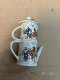 Capodimonte soprammobile caffettiera vintage