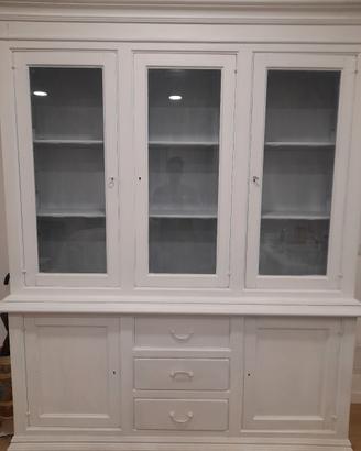 cristalliera/vetrina 3 ante shabby chic