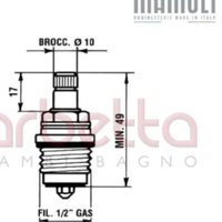 VITONE A PISTONE 1/2" RICAMBIO MAMOLI 10D