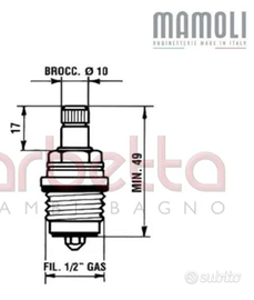 VITONE A PISTONE 1/2" RICAMBIO MAMOLI 10D