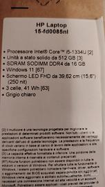 HP LAPTOP PROCESSORE INTEL CORE I5-1334U 