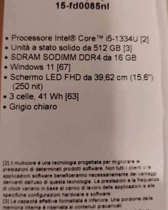 HP LAPTOP PROCESSORE INTEL CORE I5-1334U 