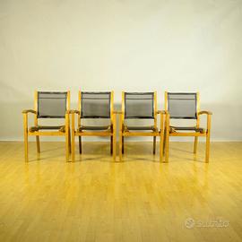 Set 4 sedie Plàthea Marcelindo legno e tessuto