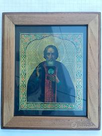 vecchio quadretto con cornice in legno 