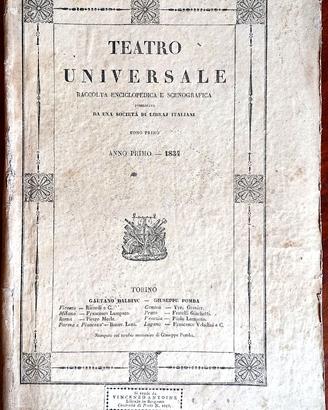 Riviste del 1800: "Teatro Universale"