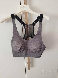 Top reggiseno sportivo Domyos grigio melange Tg.M
