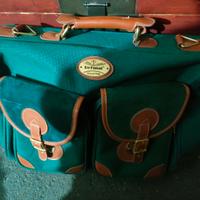 Borsa vintage verde e cuoio