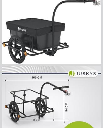 Juskys Rimorchio per bicicletta da 90 litri