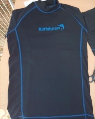 Maglia sotto muta,guanti, cappuccio per sub
