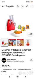 Moulinex tritatutto grattugia nuovo 