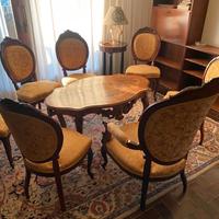 Salotto Luigi Filippo, Divano +Poltrona e 6 Sedie