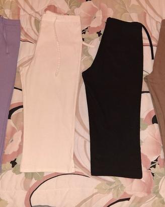 4 Pantaloni Capri Pinocchietti Cotone Elastici