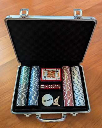 Valigetta kit poker (carte e fiches) e dadi