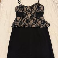 Tubino nero e beige in pizzo, taglia L