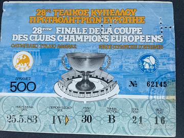 Raro ticket Finale Coppa Campioni 1983