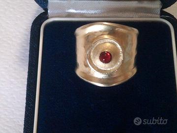 Anello in argento dorato 925 mill stile etrusco
