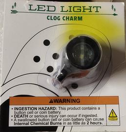 LED LIGHT CLOG CHARM, 2X 3V. CR2032