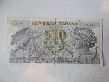 Banconota, Moneta di carta 500 Lire Italia 1970