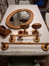 set bagno in legno naturale