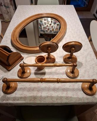 set bagno in legno naturale