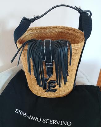 Secchiello Ermanno Scervino paglia e pelle nera