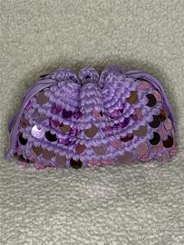 Borsa "the pouch" lilla con paillettes