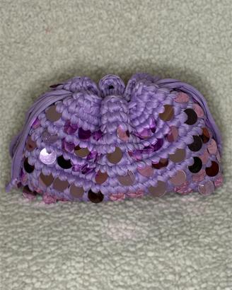 Borsa "the pouch" lilla con paillettes