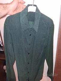 camicia velluto verde scuro 
