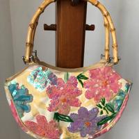 borsa a spalla con fiori piccola