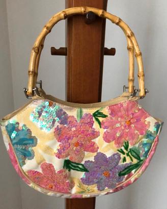 borsa a spalla con fiori piccola