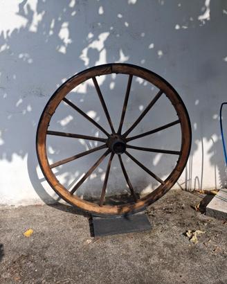 Ruote in legno del calesse di famiglia del 1950