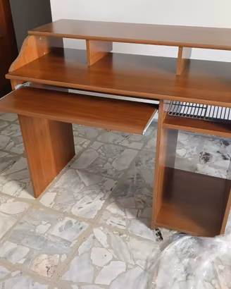 Scrivania porta PC in legno con piano estra