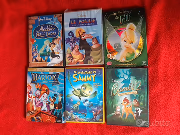 set 6 dvd cartoni animati 