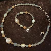 Parure collana e bracciale argento e pietre dure